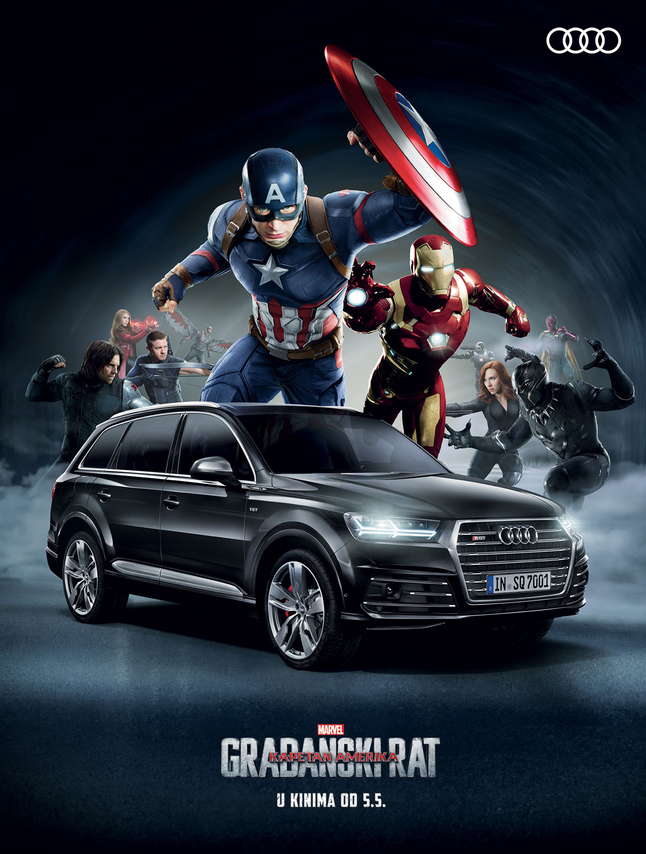 Auto FM Audi SQ7 pojavljuje se u Marvelovom filmu “Kapetan Amerika Građanski rat”